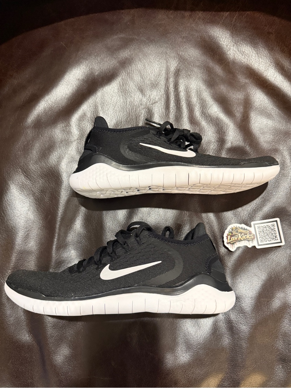 Nike Free Run RN 2018 Women’s Size 7.5 Black White - Pre-Owned clean No Box